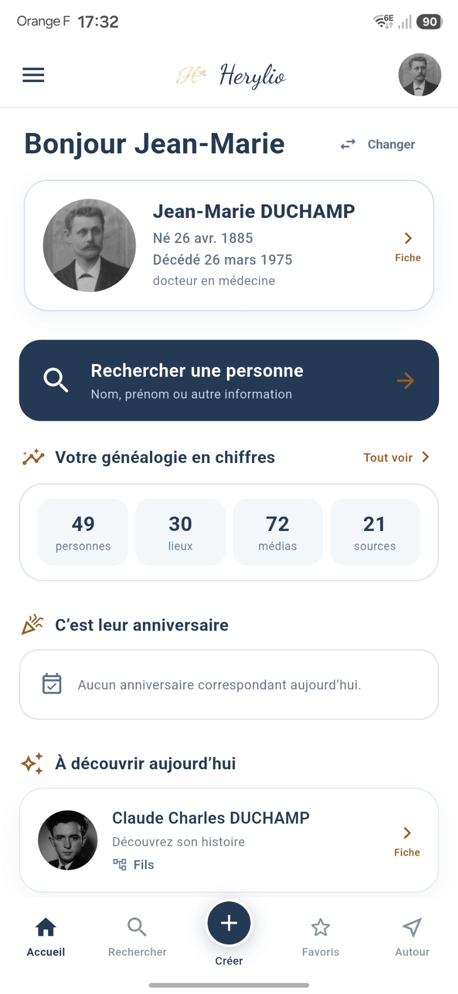 Écran d’accueil de Herylio
