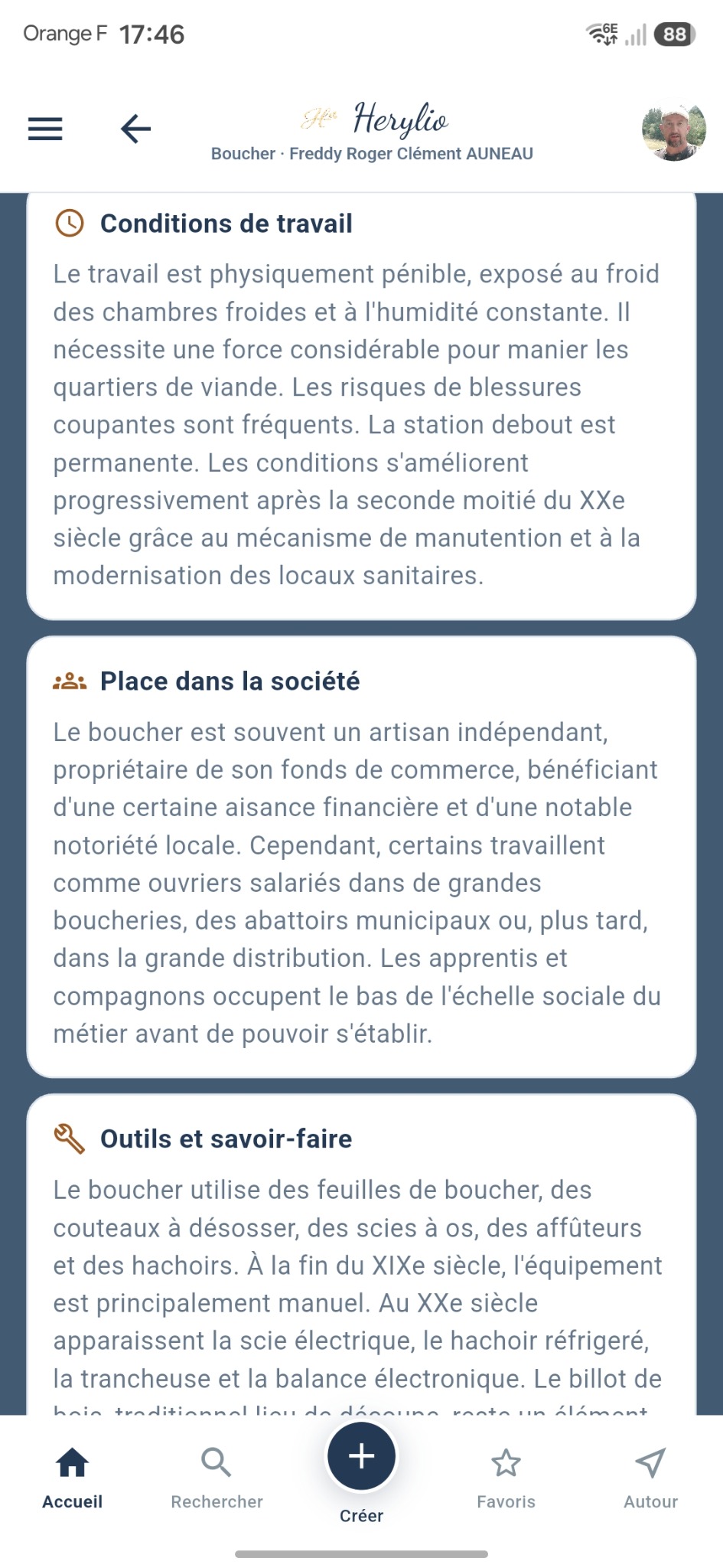 Conditions de travail et outils d’un métier
